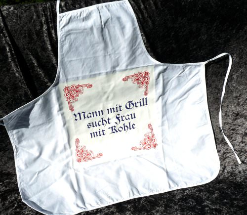 Grillschürze mann mit grill sucht frau mit kohle